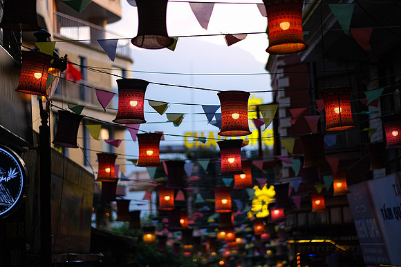 Traditional Vietnamese Bamboo & Silk Lanterns ~Sapa
